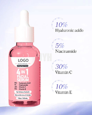 Collagène 4 d'acide hyaluronique de sérum de la vitamine C 30ML en 1 sérum de visage pour des femmes
