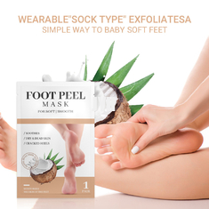 Les soins du pied de masque de pied de noix de coco d'Unscented ont placé s'exfolier et hydrater
