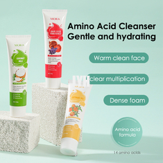 Détergent de nettoyage profond de blanchiment de visage d'acide aminé d'OIN Vc de lavage facial crème de vitamine