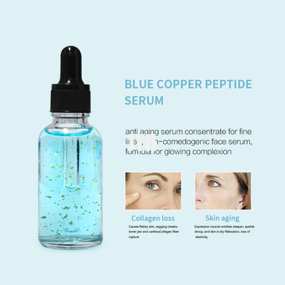 Sérum de cuivre bleu de peptide d'or du sérum 24K de visage d'essence de GHK-CU