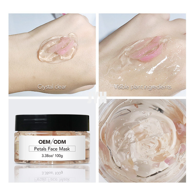 Soins de la peau Clay Mask Natural 100ml Rose Petal Face Gel Mask d'OEM