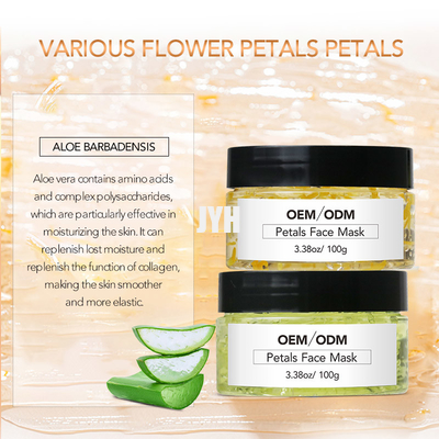 Soins de la peau Clay Mask Natural 100ml Rose Petal Face Gel Mask d'OEM