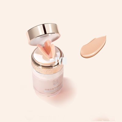 Pompe de pression de papillon de cosmétiques de maquillage de visage de crème de BB de coussin d'air de miroitement