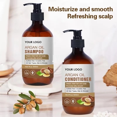 Sulfatez le shampooing et le conditionneur nourrissants libres Argan Oil organique de cheveux