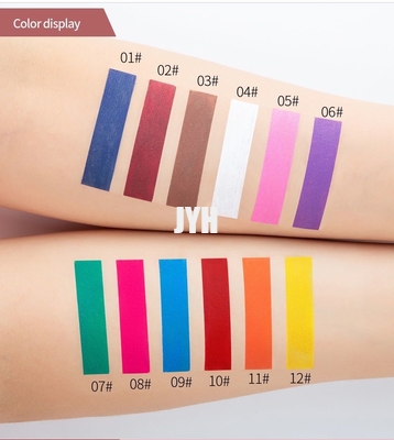 Cosmétiques de maquillage de visage métallique 12 couleurs fard à paupières de maquillage imperméable