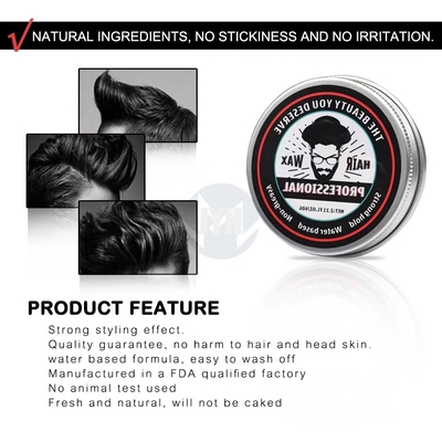 60 g/pc pour homme crème pommade tenue moyenne à base d'eau toute la journée tenue Premium cire coiffante