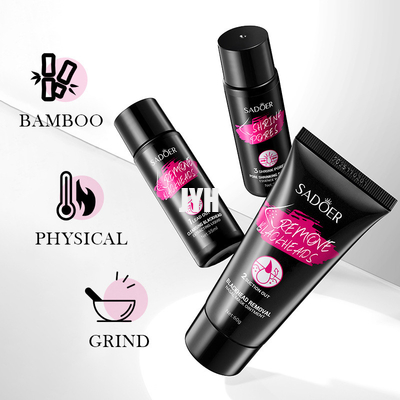 kit en bambou de soin de retrait de point noir de charbon de bois de produits des soins de la peau des hommes 70ml