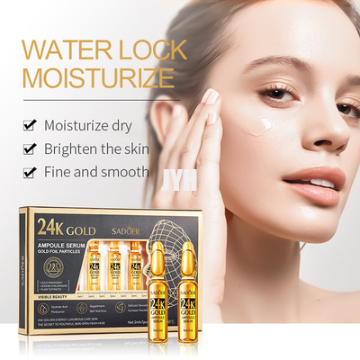 Hydrater 2ml de l'or Vc d'acide hyaluronique de sérum de visage d'essence d'huile d'ampoule de vitamine C
