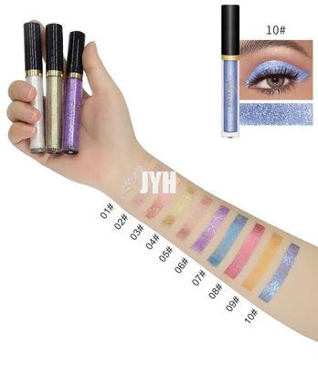 10 couleurs Diamond Glitter Eyeshadow Waterproof Long durant le fard à paupières métallique de miroitement