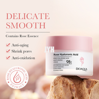 Peau de éclairage crème de Rose Hyaluronic Acid Moisturizer Facial serrant la crème 50g