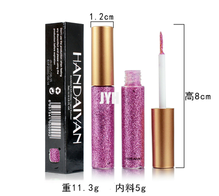 MSDS 10PCS/revêtement réglé d'oeil de scintillement pour des femmes faciles de porter le maquillage liquide rouge pigmenté de scintillement d'eye-liner d'or blanc