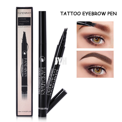Crayon de sourcil de Sweatproof avec le regard naturel de fourchette d'applicateur micro d'astuce