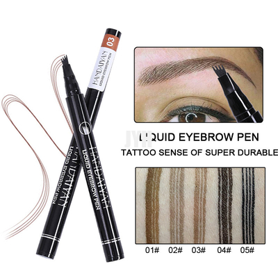 Crayon de sourcil de Sweatproof avec le regard naturel de fourchette d'applicateur micro d'astuce