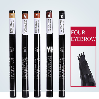 Crayon de sourcil de Sweatproof avec le regard naturel de fourchette d'applicateur micro d'astuce