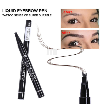 Crayon de sourcil de Sweatproof avec le regard naturel de fourchette d'applicateur micro d'astuce