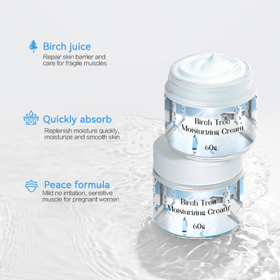 De bouleau crème anti-vieillissement de collagène de ride d'hydratation crème faciale de crème hydratante profondément pour le visage