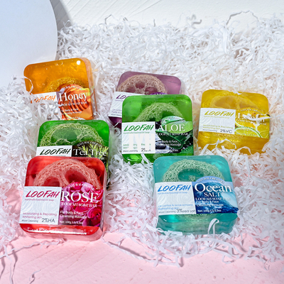 Fleur d'huile essentielle de savon de bain emballée individuellement de luxe personnalisée à la main
