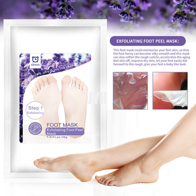 Masque s'exfoliant explosif de pied de lavande d'OEM réglé pour les calus morts 40ml de peau
