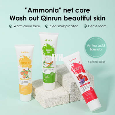 Détergent de nettoyage profond de blanchiment de visage d'acide aminé d'OIN Vc de lavage facial crème de vitamine