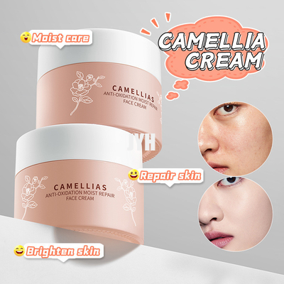 60G Produits de soin de la peau de la fleur de camélia Anti-oxydant hydratant réparation de la peau Crème faciale