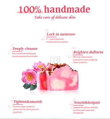 100 g d' huile essentielle parfumée savon pour le visage rose pétale savon à froid
